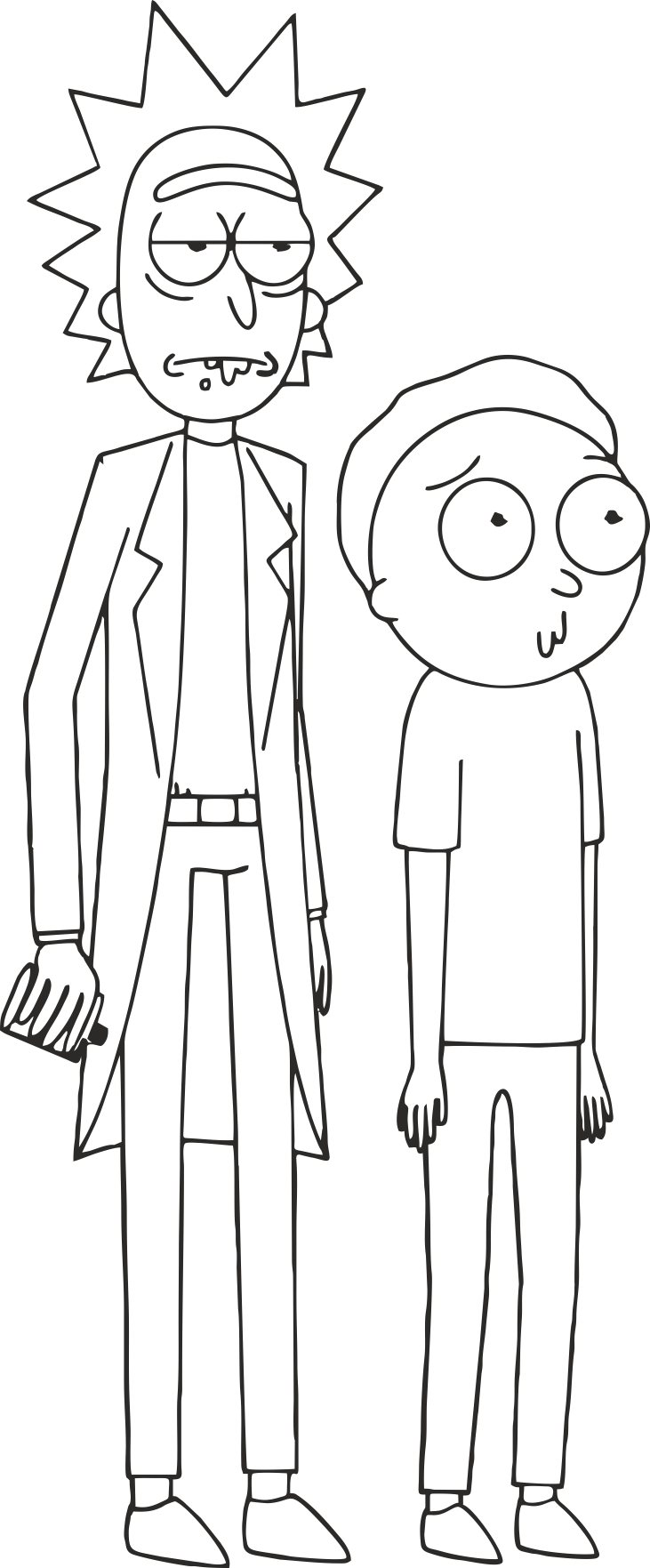 Rick Morty 14 Realistic Contour Svg Vector Free Vectors